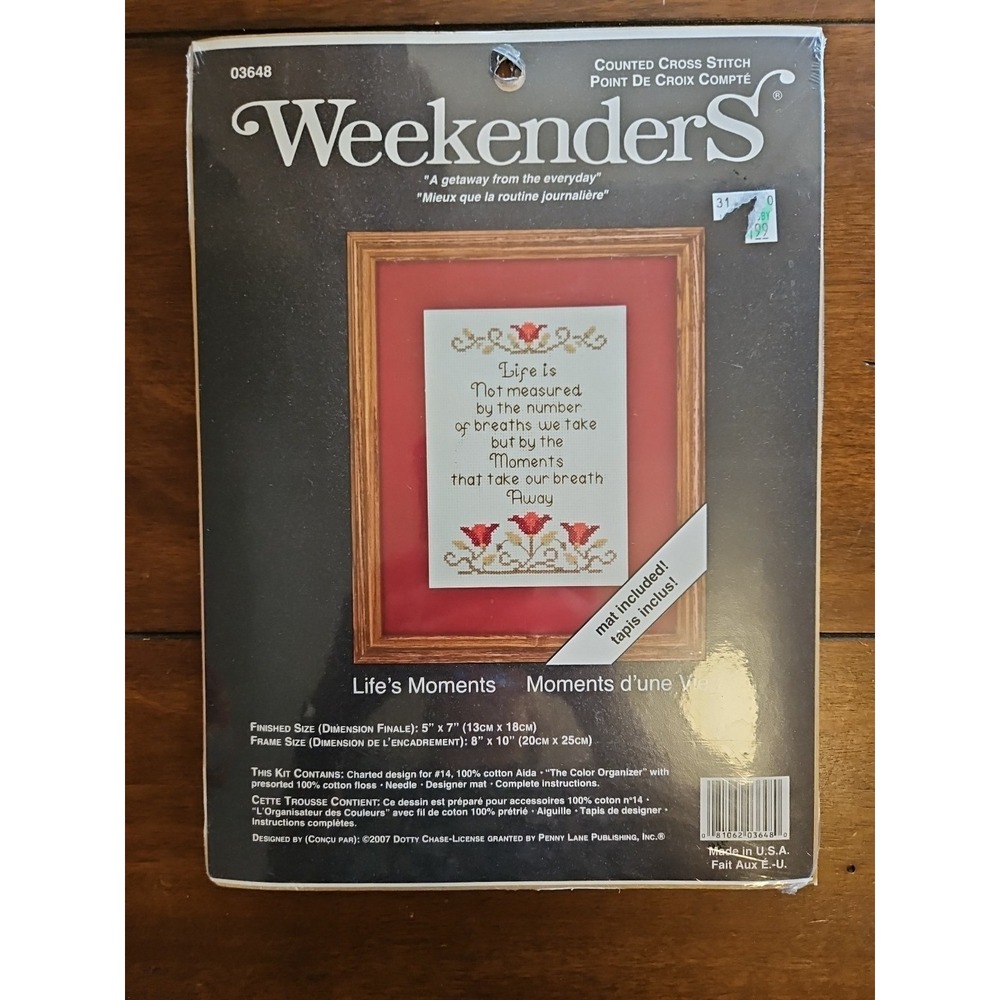 Weekenders LIFE'S MOMENTS  Counted Cross Stitch Kit - NEW